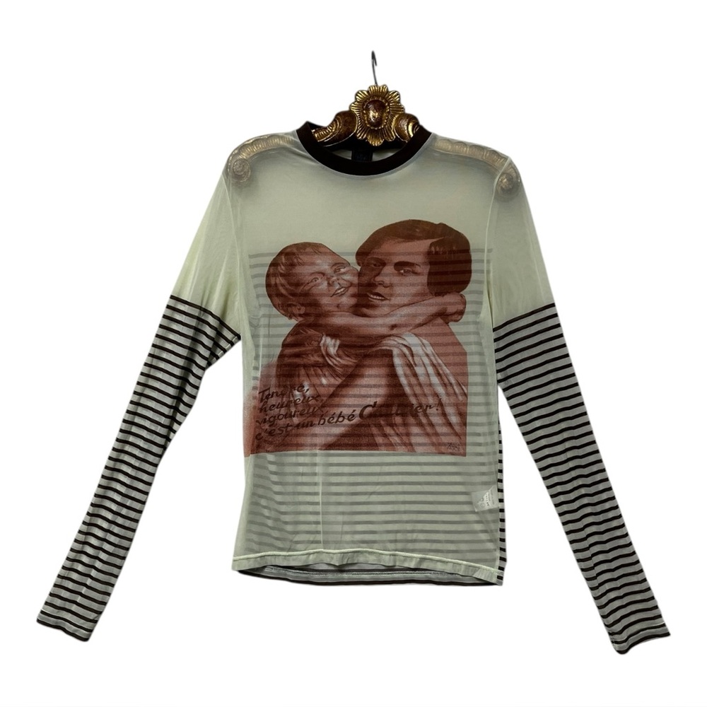 VTG Y2K JEAN PAUL GAULTIER Classique Limited Rare Sheer Long Sleeve Top Shirt L - Picture 2 of 11